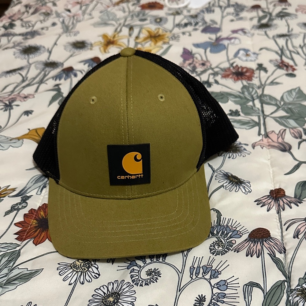 Carhartt Olive and Black Logo Trucker Hat